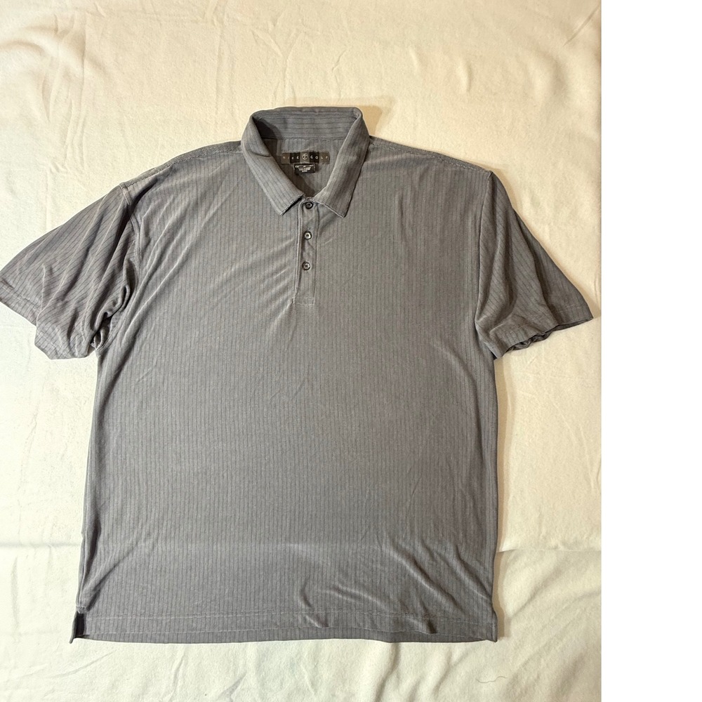 Nike Golf Polo Shirt Mens XL Gray  Short Sleeve Vertical Stripe Pique